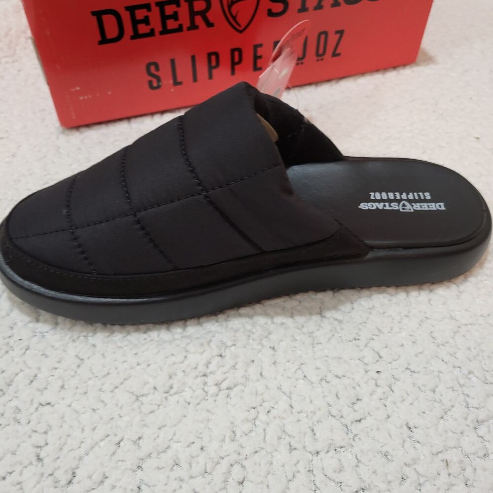 NEW Deer Stags Men's Oslo Slipper Black SIZE 9